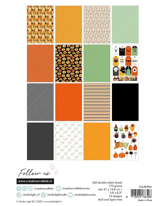 Papíry A5 Studio Light - Halloween - sada 24 listů
