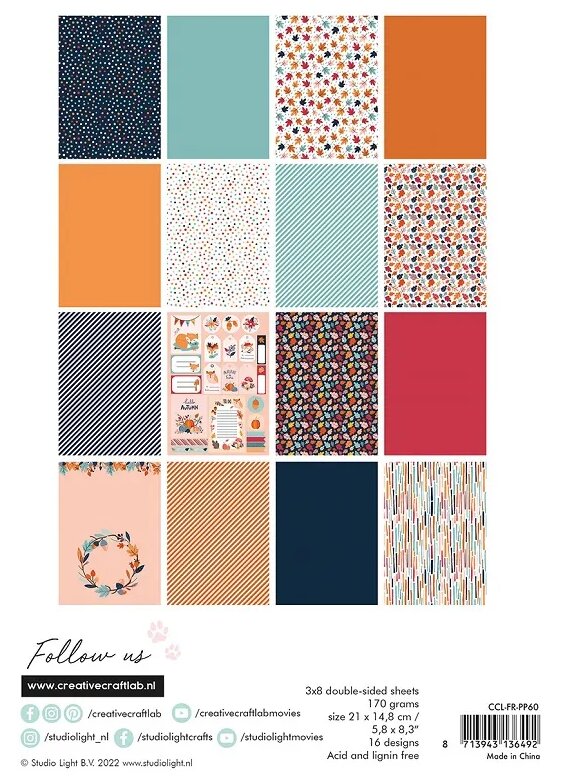 Papíry A5 Studio Light - Podzim - sada 24 listů