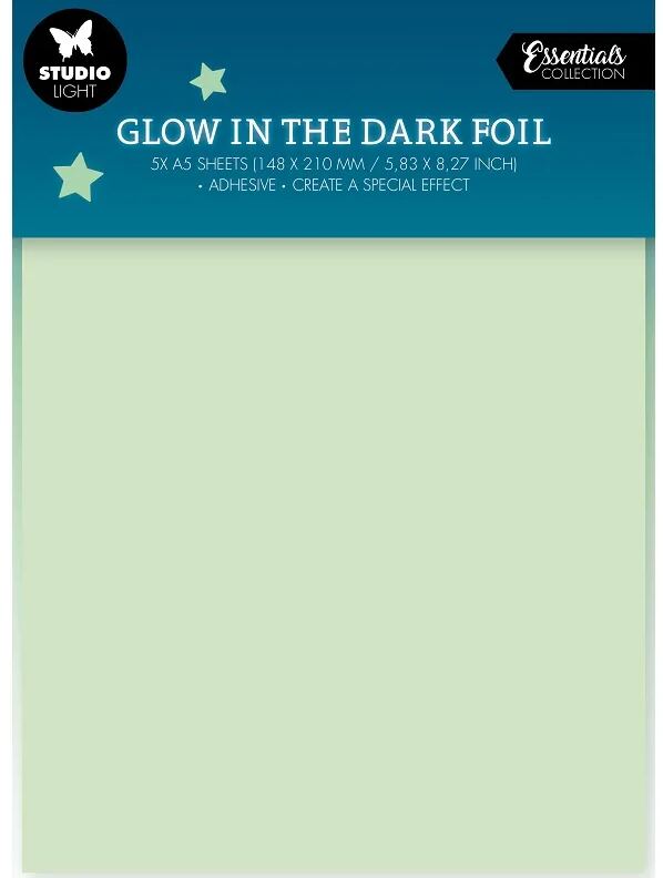 Samolepicí folie svítící ve tmě A5 Studio Light - sada 5 listů