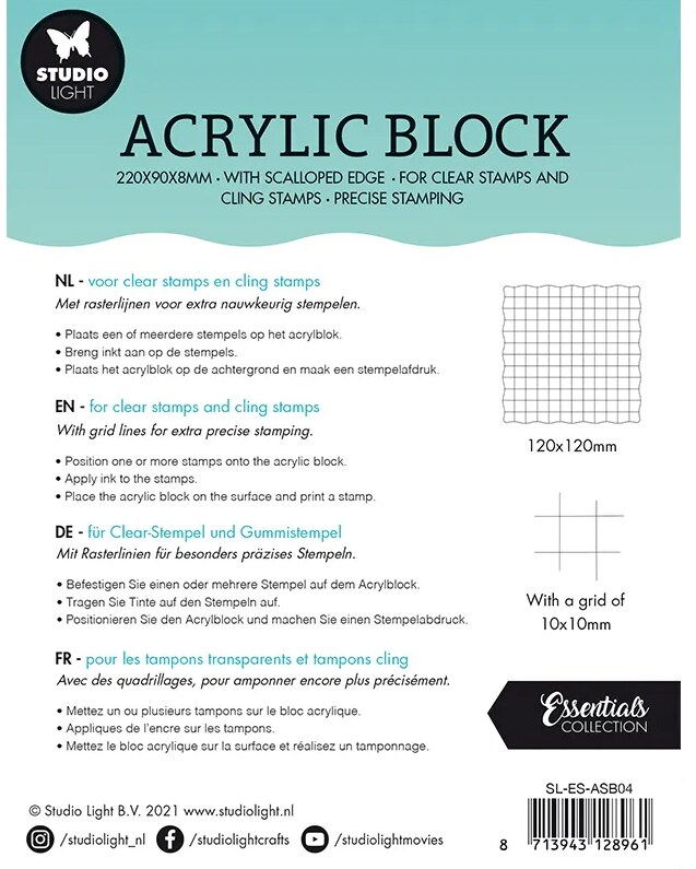 Akrylový blok Studio Light - 12x12 cm - 1 ks