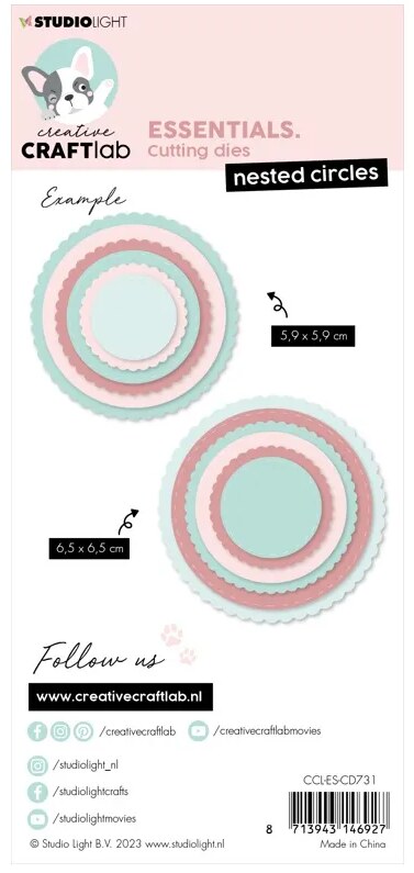 Vyřezávací šablony Studio Light - kruhy  - sada 12 ks