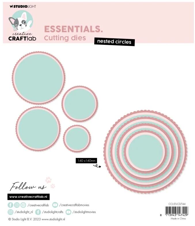 Vyřezávací šablony Studio Light - kruhy velké - sada 12 ks