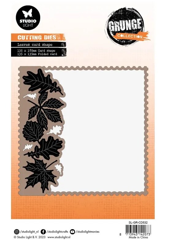 Vyřezávací šablony Studio Light - čtverce a listy - sada 3 ks