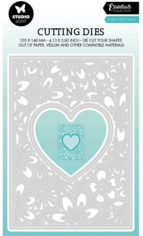 Vyřezávací šablony Studio Light - rozkvetlé srdce - sada 4 ks