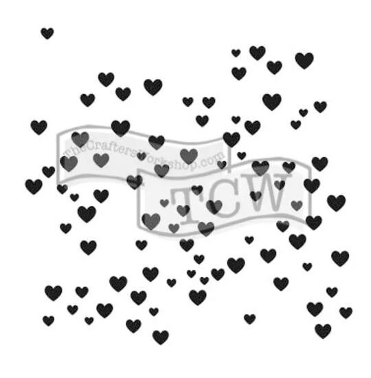 Plastová šablona TCW - srdíčka - 1 ks