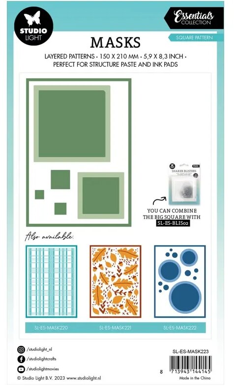 Plastová šablona Studio Light - čtverce - 1 ks