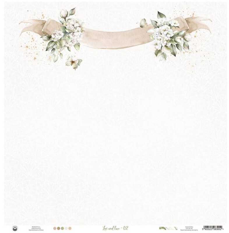 Potištěný papír 12x12" P13 Love and Lace 02 - 1 list