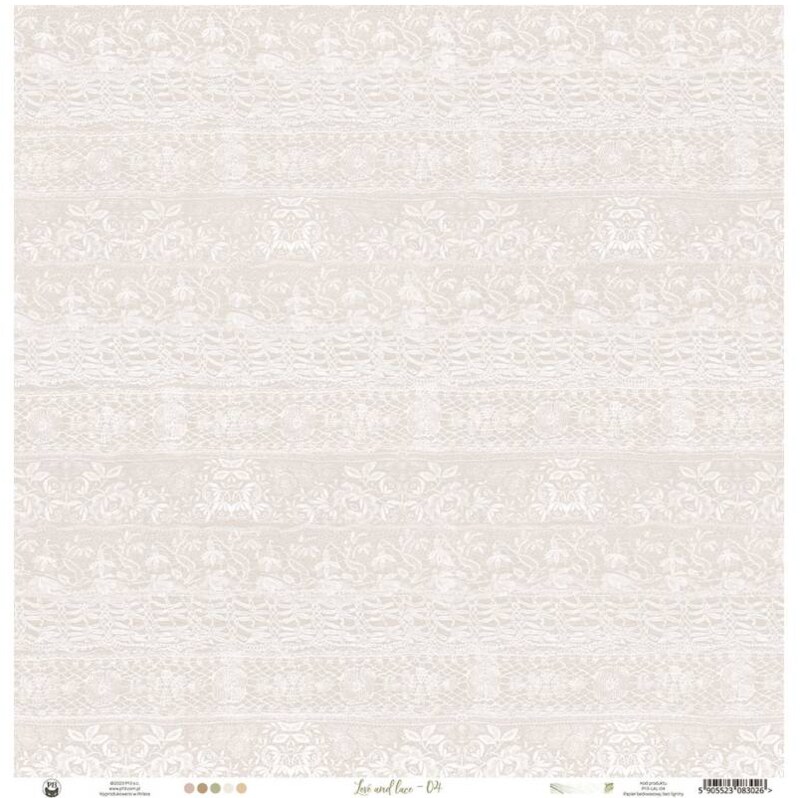 Potištěný papír 12x12" P13 Love and Lace 04 - 1 list