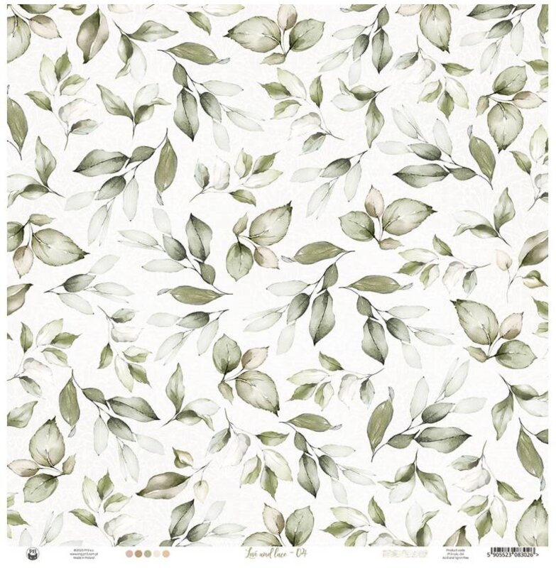 Potištěný papír 12x12" P13 Love and Lace 04 - 1 list
