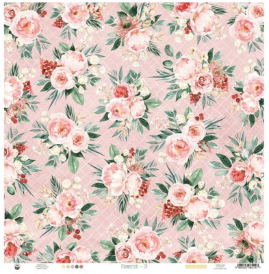 Potištěný papír 12x12" P13 Flowerish 01 - 1 list