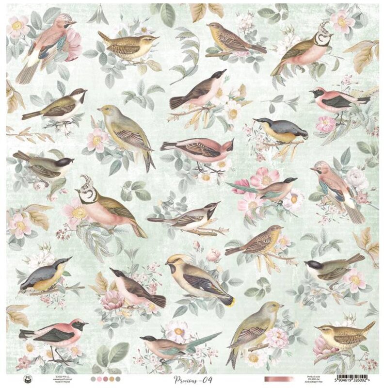 Potištěný papír 12x12" P13 Precious 04 - 1 list