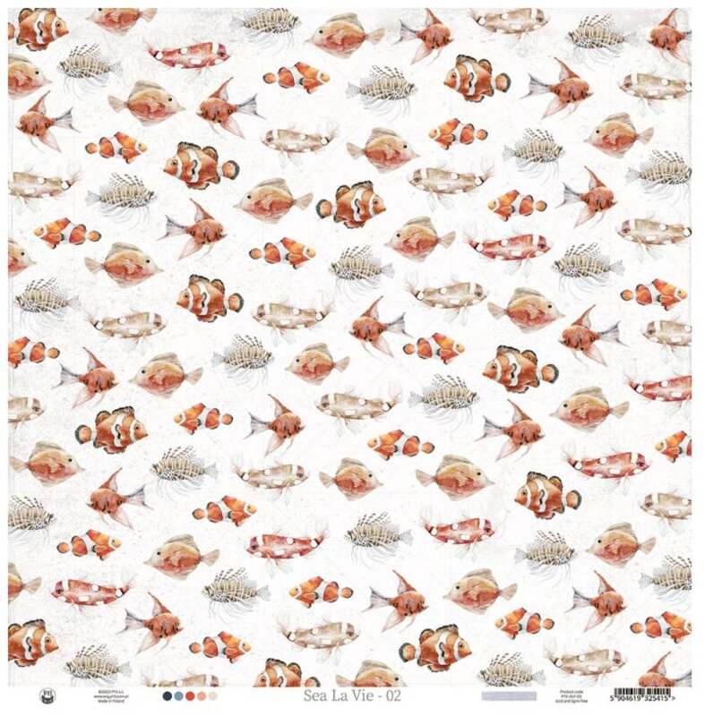 Potištěný papír 12x12" P13 Sea la vie 02 - 1 list