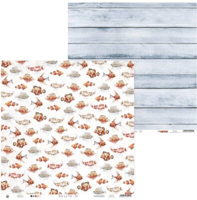 Potištěný papír 12x12" P13 Sea la vie 02 - 1 list