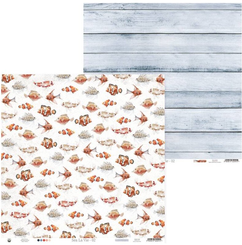 Potištěný papír 12x12" P13 Sea la vie 02 - 1 list