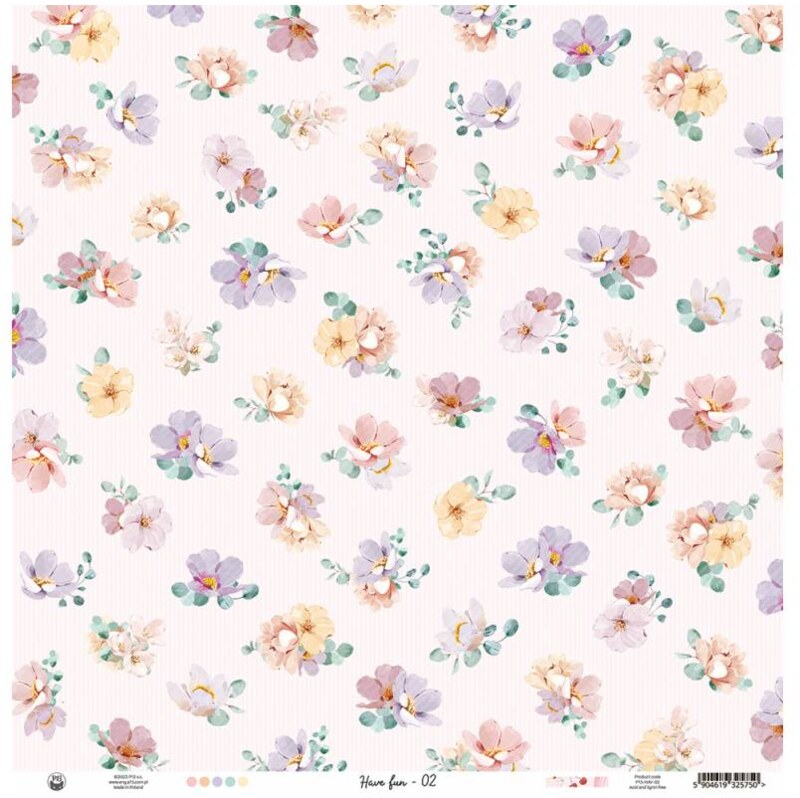 Potištěný papír 12x12" P13 Have fun 02 - 1 list