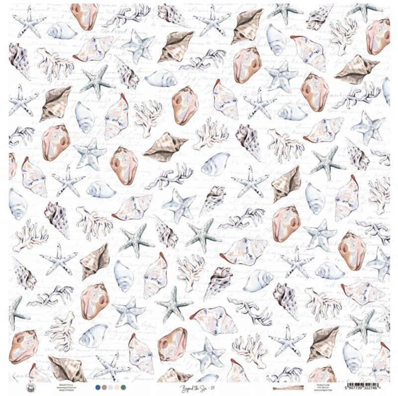 Potištěný papír 12x12" P13 Beyond the sea 01 - 1 list