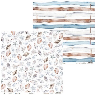 Potištěný papír 12x12" P13 Beyond the sea 01 - 1 list