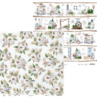 Potištěný papír 12x12" P13 Beyond the sea 04 - 1 list