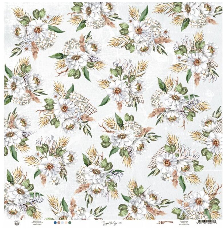 Potištěný papír 12x12" P13 Beyond the sea 04 - 1 list