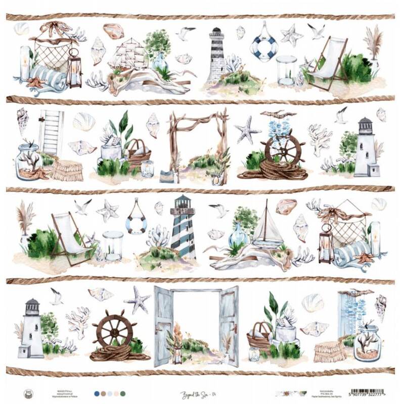 Potištěný papír 12x12" P13 Beyond the sea 04 - 1 list