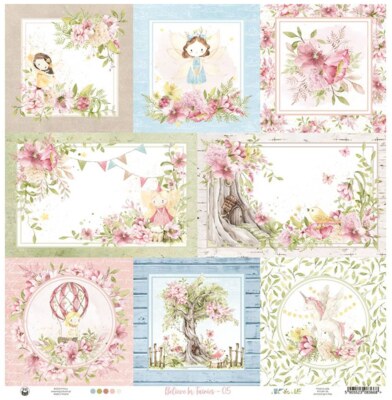 Potištěný papír 12x12" P13 Believe in fairies 05 - 1 list