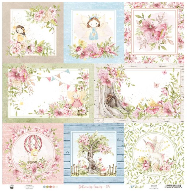 Potištěný papír 12x12" P13 Believe in fairies 05 - 1 list