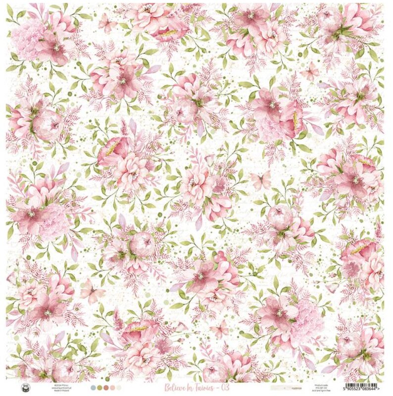 Potištěný papír 12x12" P13 Believe in fairies 03 - 1 list
