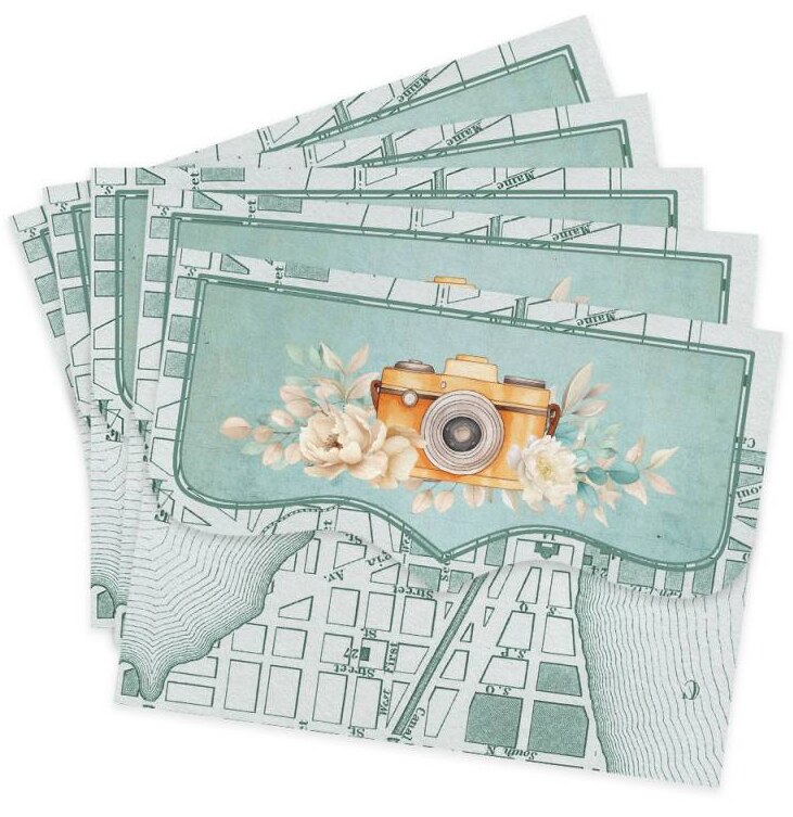 Mini obálky P13 - Travel Journal - sada 5 ks