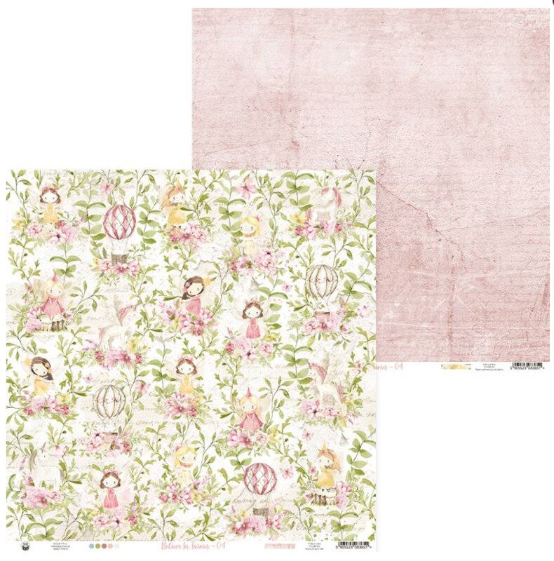 Scrapbookové oboustranně potištěné papíry P13 12x12" Believe in fairies - sada 12 ks