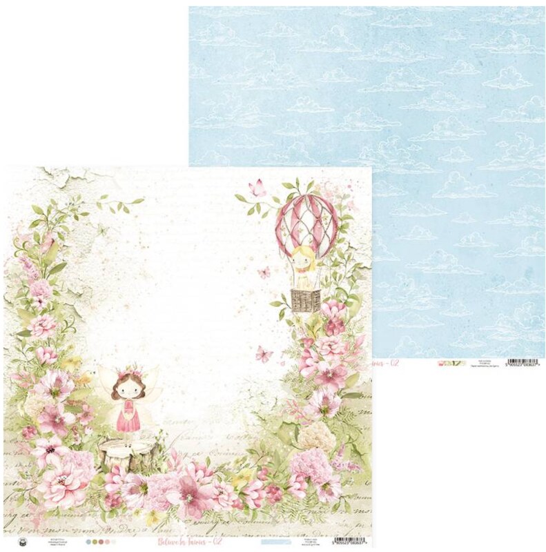 Scrapbookové oboustranně potištěné papíry P13 12x12" Believe in fairies - sada 12 ks