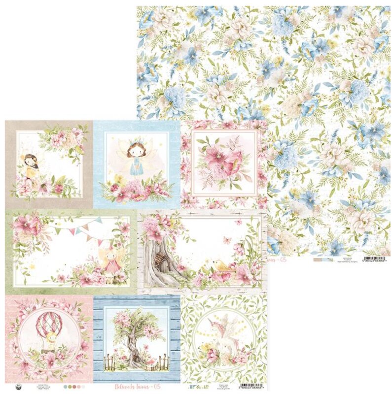Scrapbookové oboustranně potištěné papíry P13 12x12" Believe in fairies - sada 12 ks