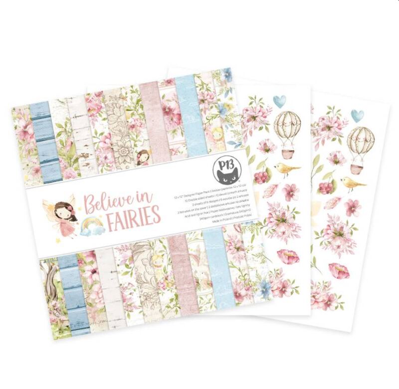 Scrapbookové oboustranně potištěné papíry P13 12x12" Believe in fairies - sada 12 ks