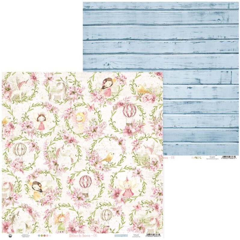 Scrapbookové oboustranně potištěné papíry P13 12x12" Believe in fairies - sada 12 ks