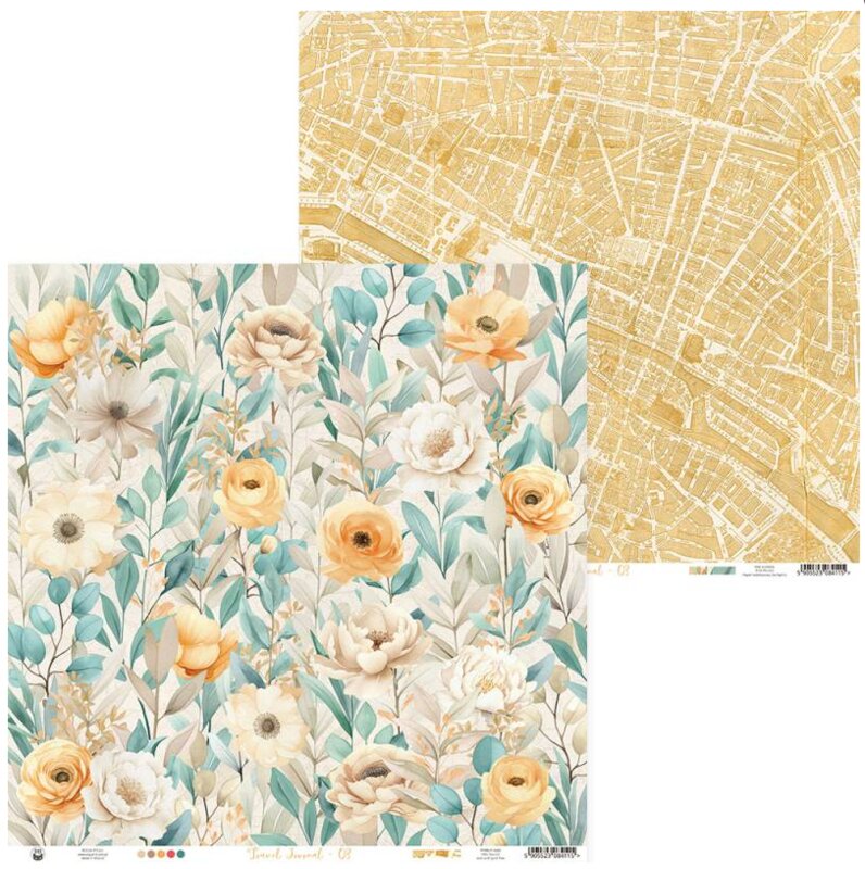 Scrapbookové oboustranně potištěné papíry P13 12x12" Travel Journal - sada 12 listů