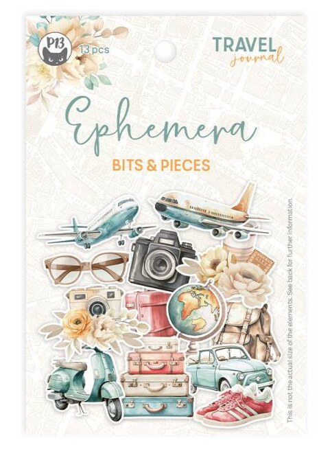 Papírové výseky P13 - Travel Journal - sada 13 ks