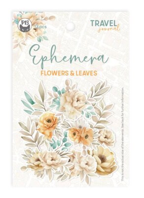 Papírové výseky P13 - Travel Journal květiny a listy - sada 13 ks