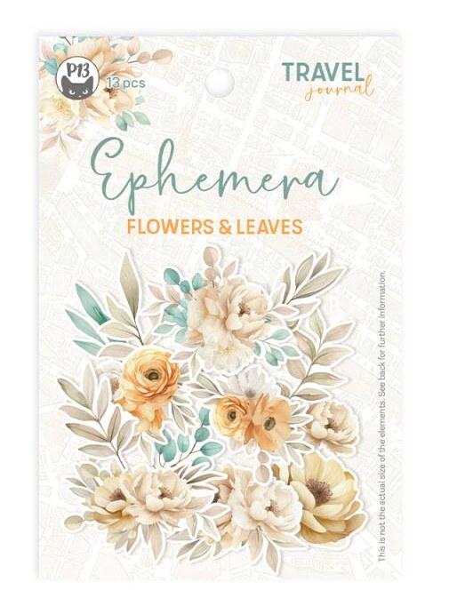 Papírové výseky P13 - Travel Journal květiny a listy - sada 13 ks