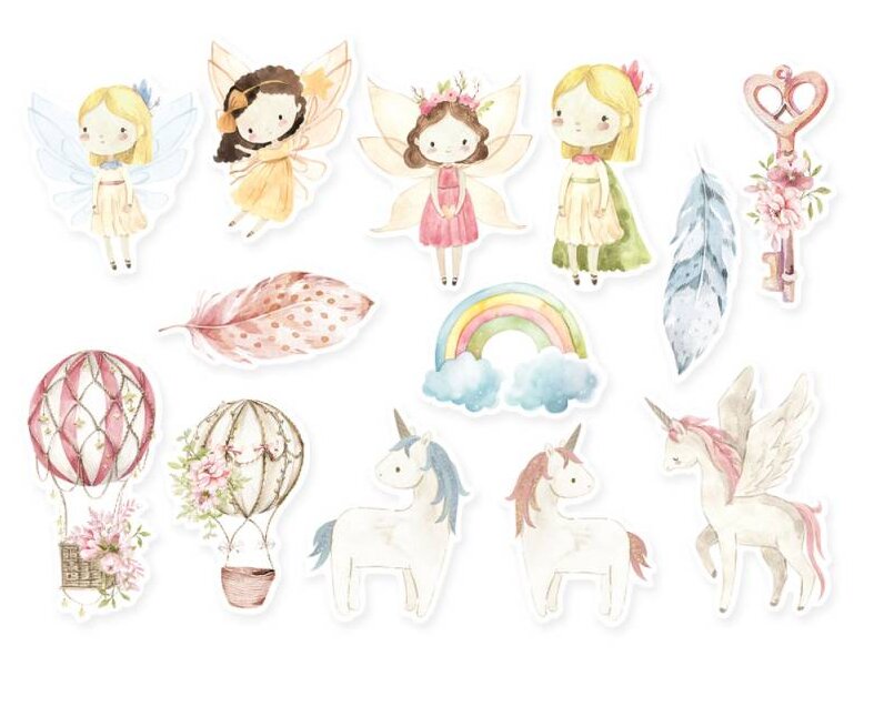 Papírové výseky P13 - Believe in fairies - sada 13 ks