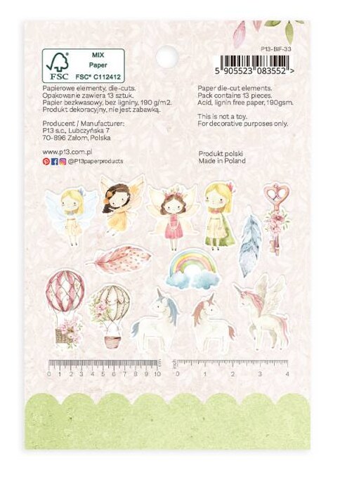 Papírové výseky P13 - Believe in fairies - sada 13 ks