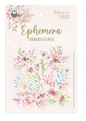 Papírové výseky P13 - Believe in fairies květiny a listy - sada 13 ks