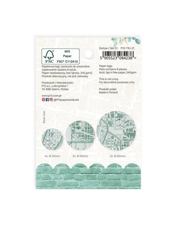 Dekorativní visačky P13 - Travel Journal - sada 9 ks