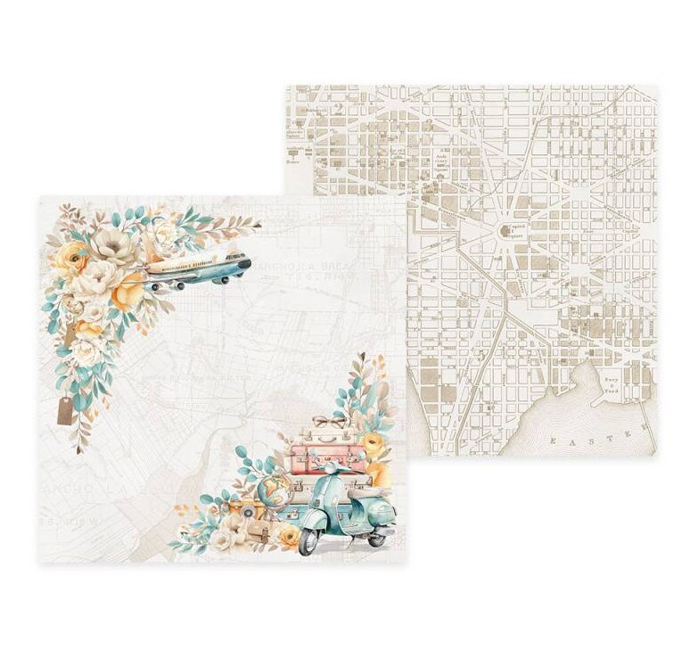 Scrapbookové oboustranně potištěné papíry P13 6x6" Travel Journal - sada 24 listů