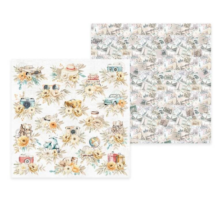 Scrapbookové oboustranně potištěné papíry P13 6x6" Travel Journal - sada 24 listů