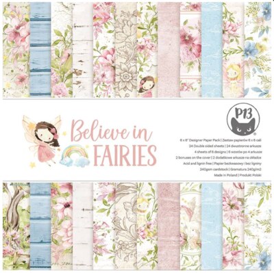 Scrapbookové oboustranně potištěné papíry P13 6x6" Believe in fairies - sada 24 listů