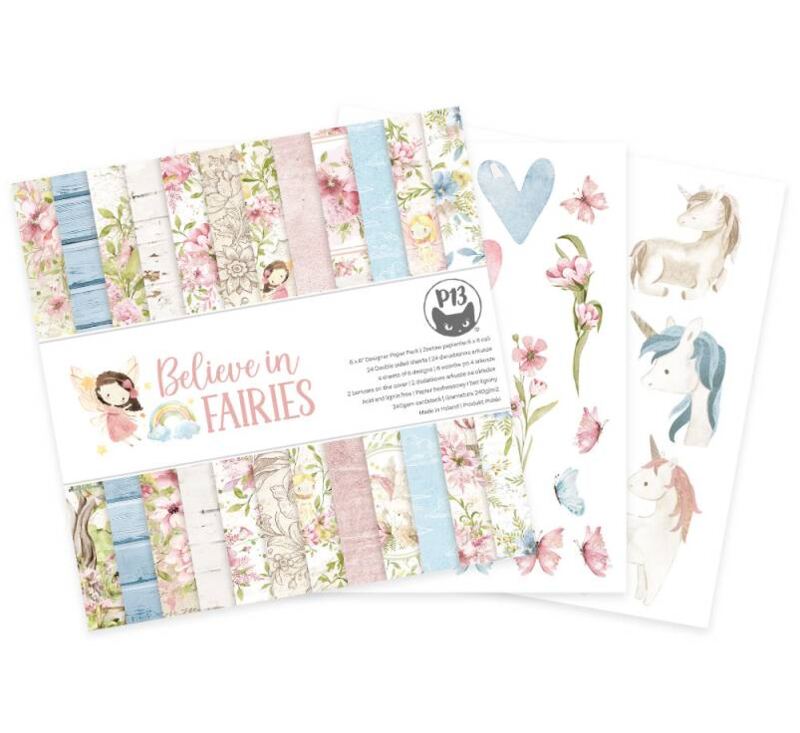 Scrapbookové oboustranně potištěné papíry P13 6x6" Believe in fairies - sada 24 listů
