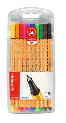 Barevné popisovače STABILO 0,4 mm - sada 10 ks