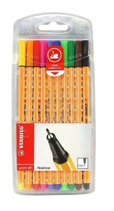 Barevné popisovače STABILO 0,4 mm - sada 10 ks