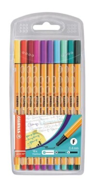 Barevné popisovače STABILO 0,4 mm - výrazné odstíny - sada 10 ks