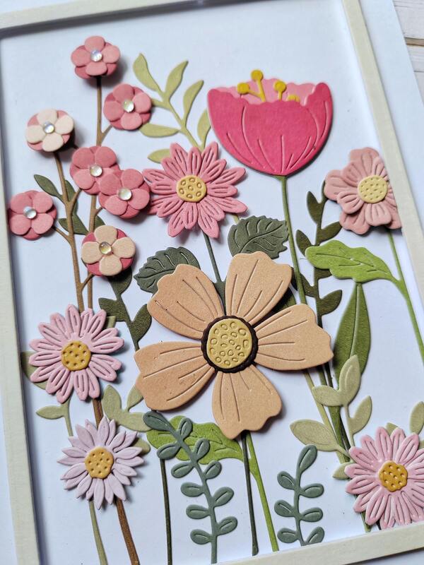 Přání ruční výroba - Květinové přání - pastelové barvy - 1 ks