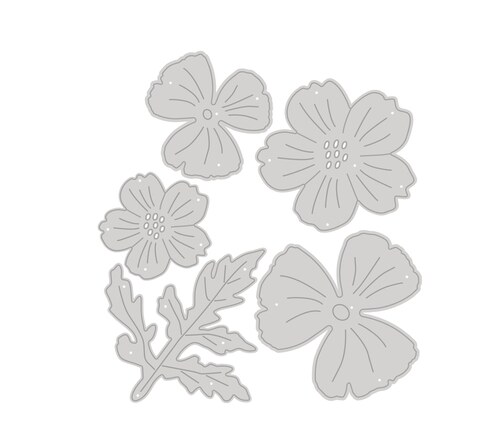 Vyřezávací šablony dpCraft - vrstvené kytky - sada 5 ks